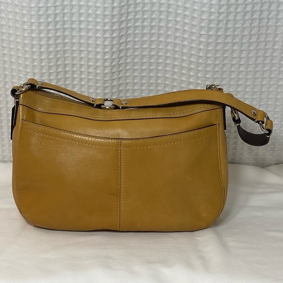 COACH Auth Camel Shoulder Silver Zip Closure Nag - Picture 5 of 13